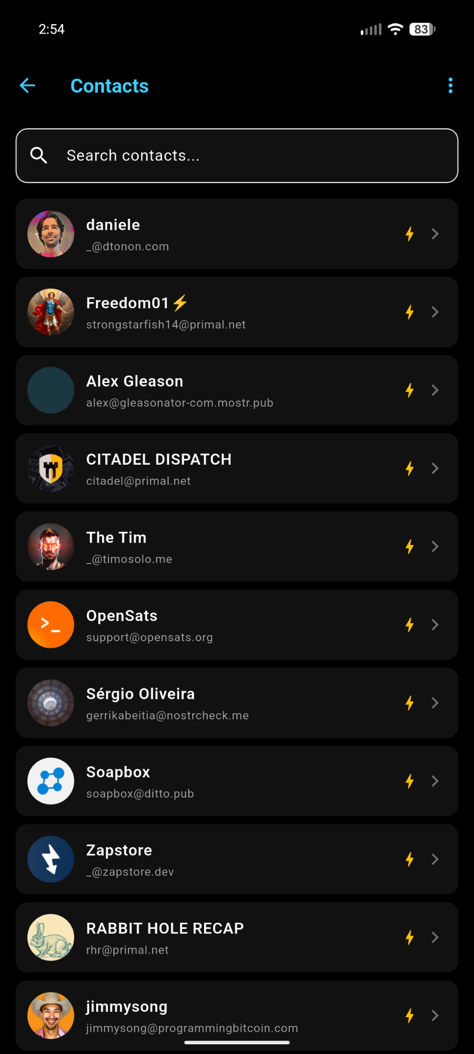 Nostr Contacts